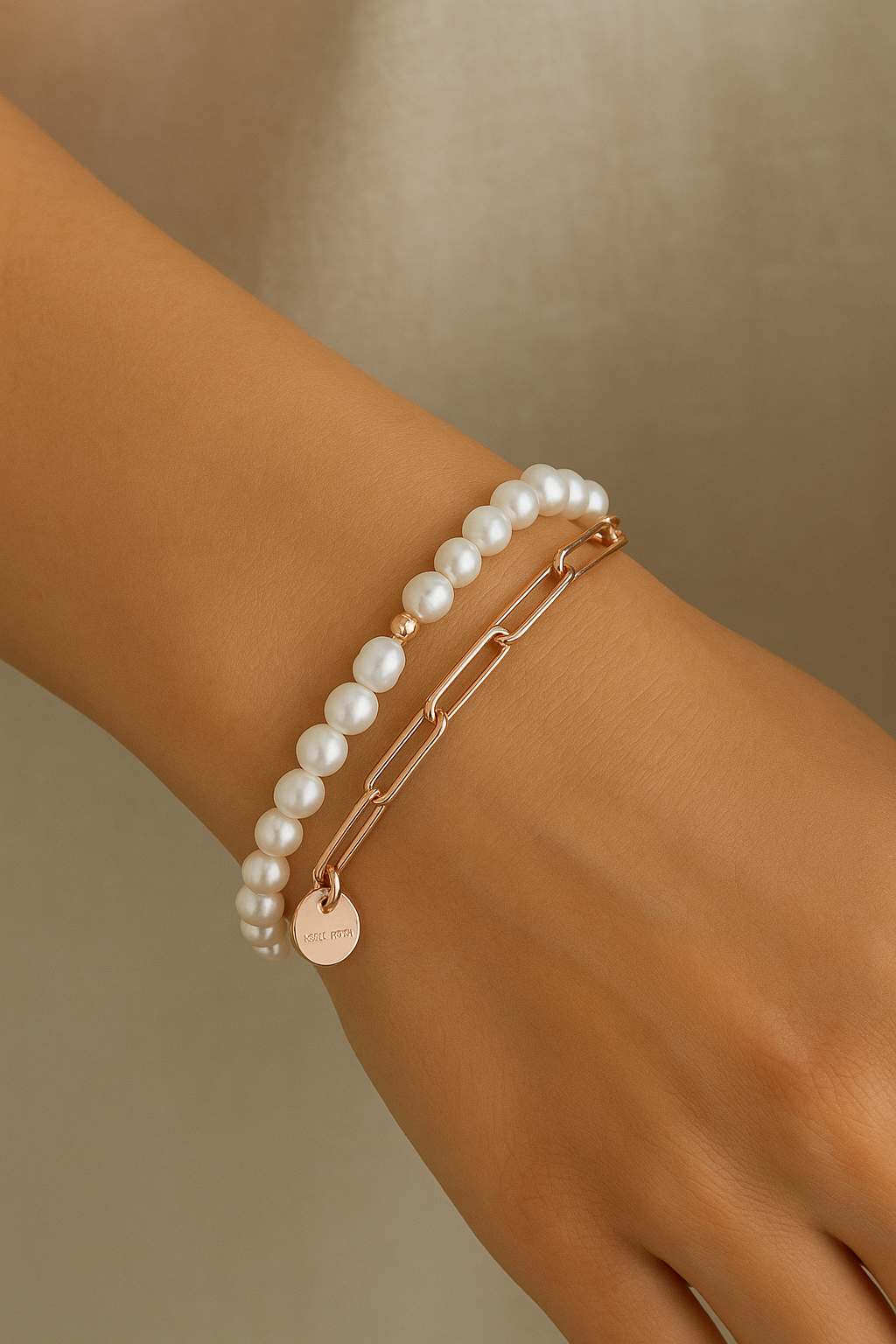 Pearl string Bracelet Choker | Double Wrap 925 Silver, Silver or Rose Gold