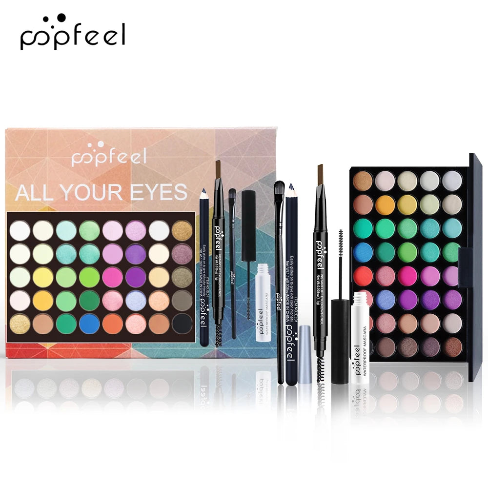 Eye Makeup Set – Eyeshadow Palette, Eyeliner, Mascara, Eyebrow Pencil