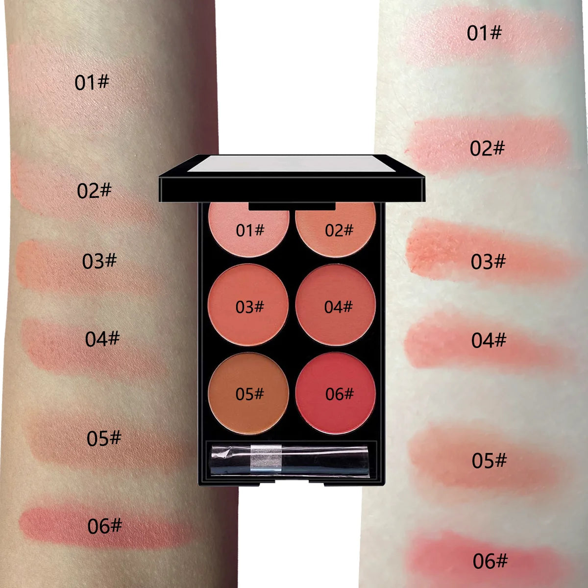 6-color blush and contouring all-in-one palette