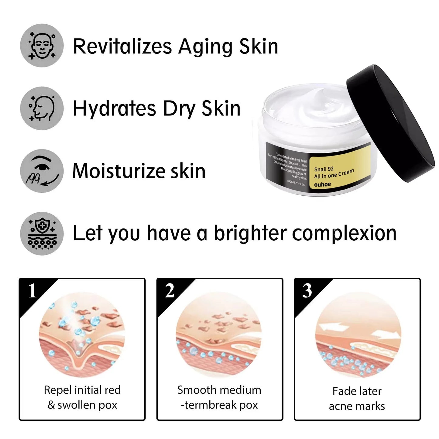 Moisturizing Anti-Aging Collagen Face Cream-Snail Repair Cream 100g