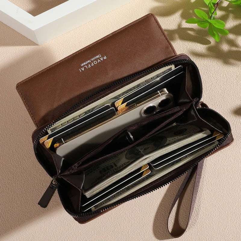 Classic women’s Faux Leather Wallet with Zippered Card Holder