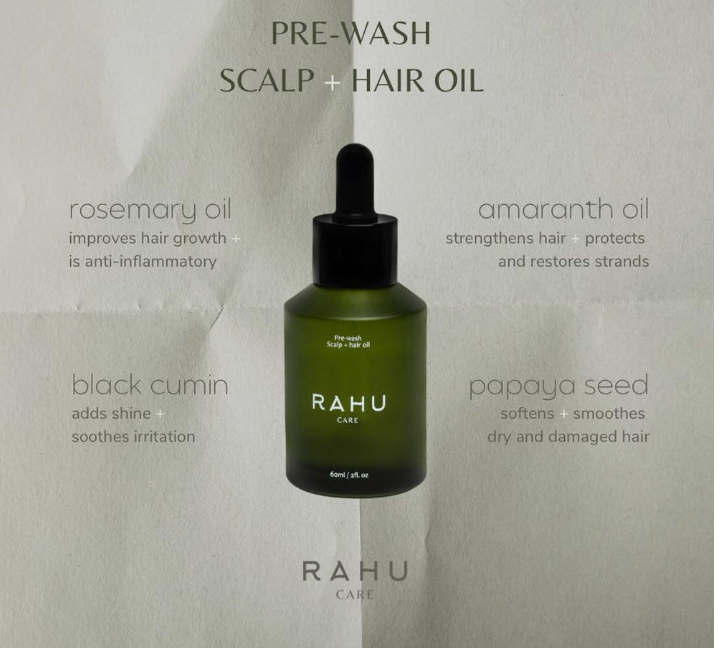 Pre-Wash Scalp & Hair Oil | Organic Rosemary & Amaranth Hair Treatment-Vegan & Cruelty free