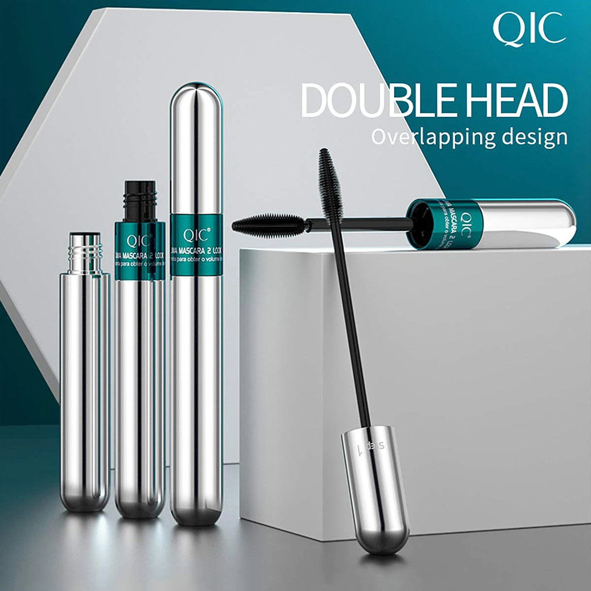 2-in-1 Waterproof Silk Fiber Mascara for Eyelash Extensions