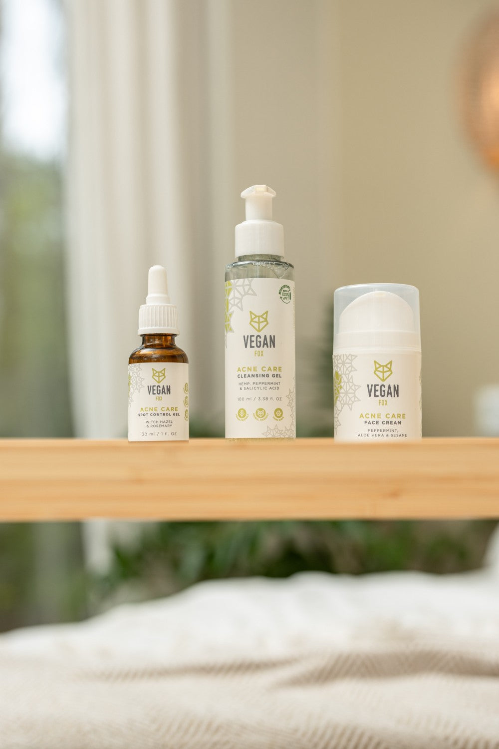 Acne Care Face Set-glass bottle- cream